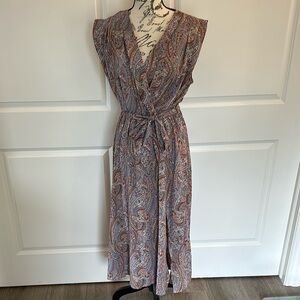 Bishop + Young Purple V-Neck Sleeveless Midi Sundress